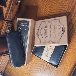 Galen Leather 10 Pen Zip Case + Large Pouch